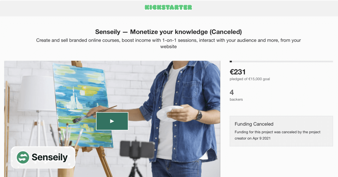 Senseily's campaign on Kickstarter
